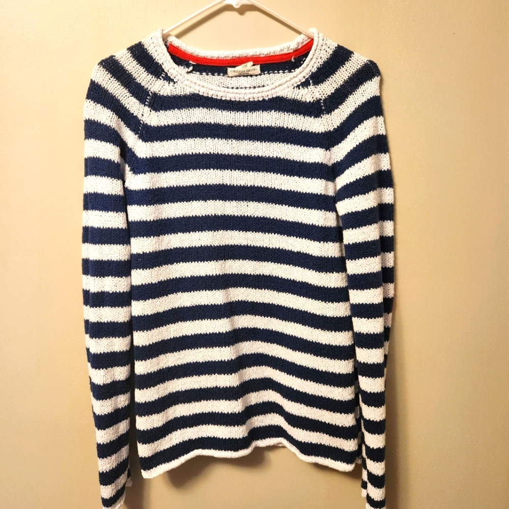Striped Navy and White Women's Sweater